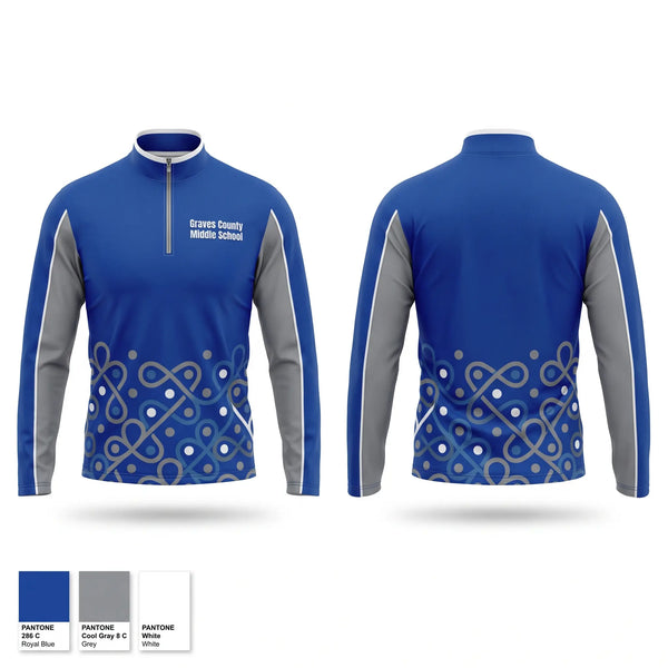 Quarter Zip Jacket, Graves County Middle School, Cheer, Teamtime, Team time, sublimation, custom sports apparel, team uniforms, spirit wear, spiritwear, sports uniforms, custom shirts, team store, custom team store, fundraiser sports, apparel fundraiser