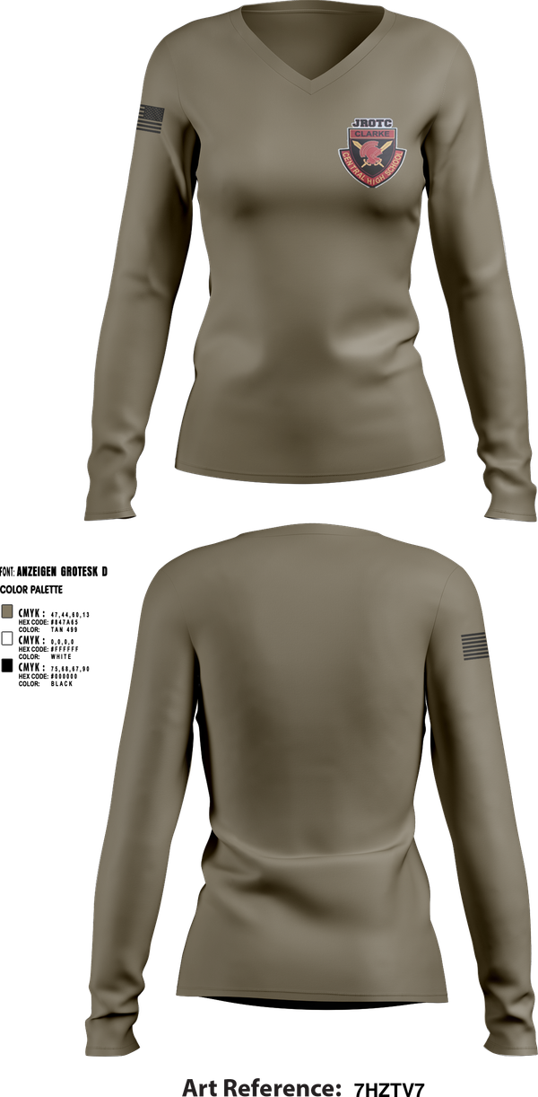 Womens Long Sleeve Vneck Shirt, Gladiators, Army, Teamtime, Team time, sublimation, custom sports apparel, team uniforms, spirit wear, spiritwear, sports uniforms, custom shirts, team store, custom team store, fundraiser sports, apparel fundraiser