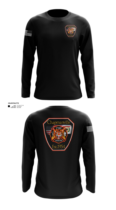 Long Sleeve Performance Shirt, Chapmanville Fire Department, Fire Department, Teamtime, Team time, sublimation, custom sports apparel, team uniforms, spirit wear, spiritwear, sports uniforms, custom shirts, team store, custom team store, fundraiser sports, apparel fundraiser