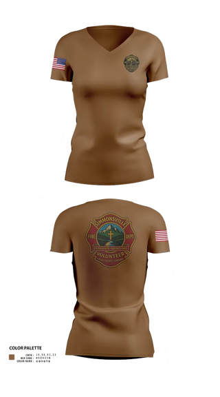 Womens Short Sleeve Vneck Shirt, Simmonsville VFD, , Teamtime, Team time, sublimation, custom sports apparel, team uniforms, spirit wear, spiritwear, sports uniforms, custom shirts, team store, custom team store, fundraiser sports, apparel fundraiser