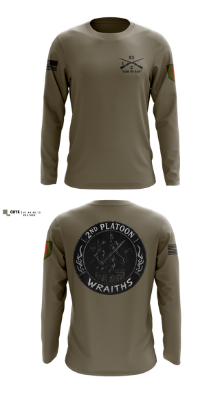 Long Sleeve Performance Shirt, 2nd PLT, C co, 1-63 AR BN, Army, Teamtime, Team time, sublimation, custom sports apparel, team uniforms, spirit wear, spiritwear, sports uniforms, custom shirts, team store, custom team store, fundraiser sports, apparel fundraiser
