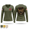 CLB- 4 Combat Logistics Company Bravo Women's Long Sleeve V-neck Shirt - 1