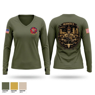 Womens Long Sleeve Vneck Shirt, CLB- 4 Combat Logistics Company Bravo, Marines, Teamtime, Team time, sublimation, custom sports apparel, team uniforms, spirit wear, spiritwear, sports uniforms, custom shirts, team store, custom team store, fundraiser sports, apparel fundraiser
