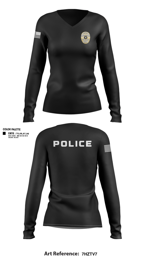 Womens Long Sleeve Vneck Shirt, Police, Police, Teamtime, Team time, sublimation, custom sports apparel, team uniforms, spirit wear, spiritwear, sports uniforms, custom shirts, team store, custom team store, fundraiser sports, apparel fundraiser