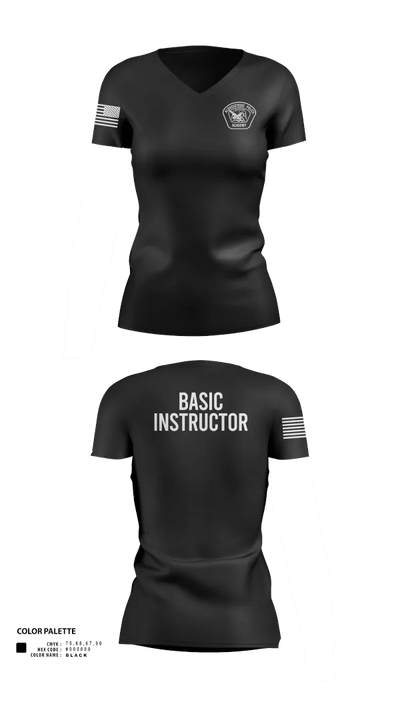 Academy-Basic Unit Women's Short Sleeve V-neck Shirt - 120