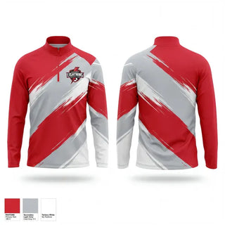 Quarter Zip Jacket, Amherst Lightning, Women's Soccer, Teamtime, Team time, sublimation, custom sports apparel, team uniforms, spirit wear, spiritwear, sports uniforms, custom shirts, team store, custom team store, fundraiser sports, apparel fundraiser