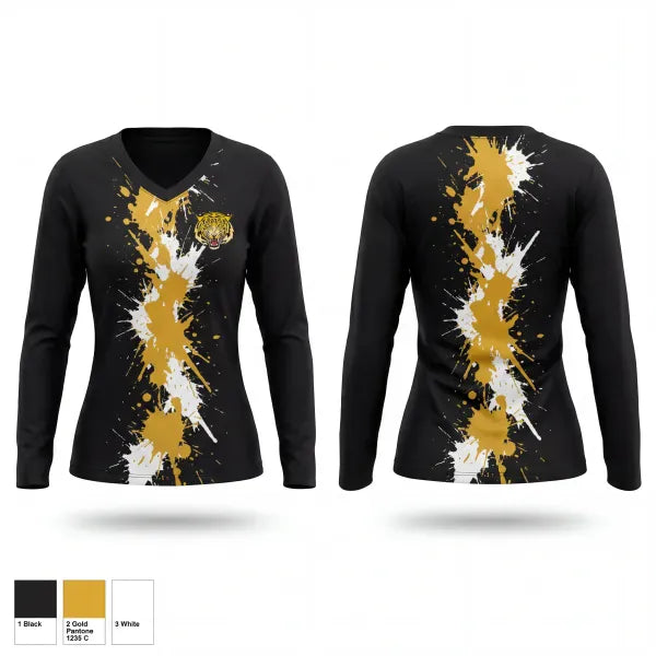 Womens Long Sleeve Vneck Shirt, Tigers, Softball, Teamtime, Team time, sublimation, custom sports apparel, team uniforms, spirit wear, spiritwear, sports uniforms, custom shirts, team store, custom team store, fundraiser sports, apparel fundraiser