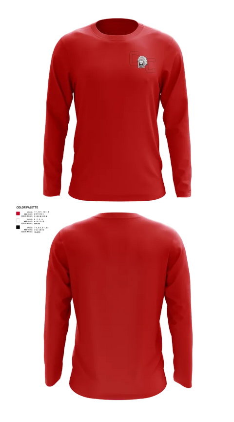 Long Sleeve Performance Shirt, Crow Creek Chieftains, Cross Country, Teamtime, Team time, sublimation, custom sports apparel, team uniforms, spirit wear, spiritwear, sports uniforms, custom shirts, team store, custom team store, fundraiser sports, apparel fundraiser