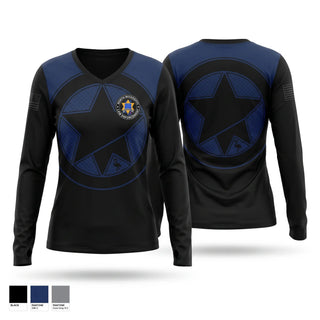 Womens Long Sleeve Vneck Shirt, B-83, Police, Teamtime, Team time, sublimation, custom sports apparel, team uniforms, spirit wear, spiritwear, sports uniforms, custom shirts, team store, custom team store, fundraiser sports, apparel fundraiser