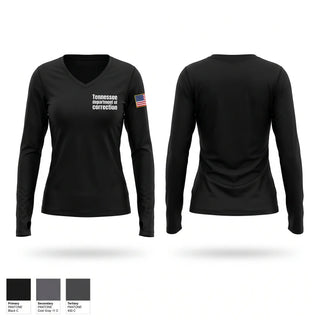 Womens Long Sleeve Vneck Shirt, Tennessee department of correction, Police, Teamtime, Team time, sublimation, custom sports apparel, team uniforms, spirit wear, spiritwear, sports uniforms, custom shirts, team store, custom team store, fundraiser sports, apparel fundraiser