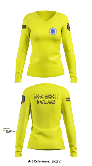 Womens Long Sleeve Vneck Shirt, NSA Mechanicsburg, , Teamtime, Team time, sublimation, custom sports apparel, team uniforms, spirit wear, spiritwear, sports uniforms, custom shirts, team store, custom team store, fundraiser sports, apparel fundraiser