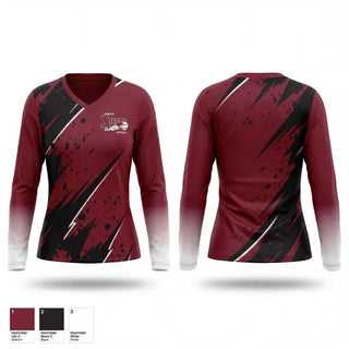 Womens Long Sleeve Vneck Shirt, Auburn Xtreme, Softball, Teamtime, Team time, sublimation, custom sports apparel, team uniforms, spirit wear, spiritwear, sports uniforms, custom shirts, team store, custom team store, fundraiser sports, apparel fundraiser