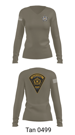 Womens Long Sleeve Vneck Shirt, Mount Summit Police Department, Police, Teamtime, Team time, sublimation, custom sports apparel, team uniforms, spirit wear, spiritwear, sports uniforms, custom shirts, team store, custom team store, fundraiser sports, apparel fundraiser