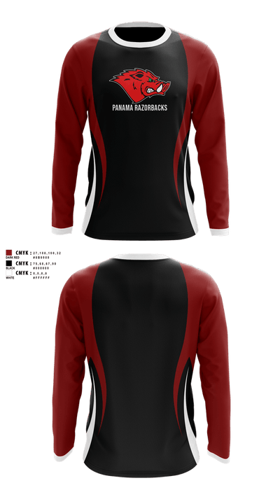 Panama Razorbacks  Long Sleeve Performance Shirt 1