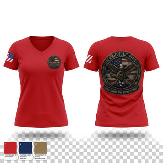 Womens Short Sleeve Vneck Shirt, Nashville Fire, Fire Department, Teamtime, Team time, sublimation, custom sports apparel, team uniforms, spirit wear, spiritwear, sports uniforms, custom shirts, team store, custom team store, fundraiser sports, apparel fundraiser