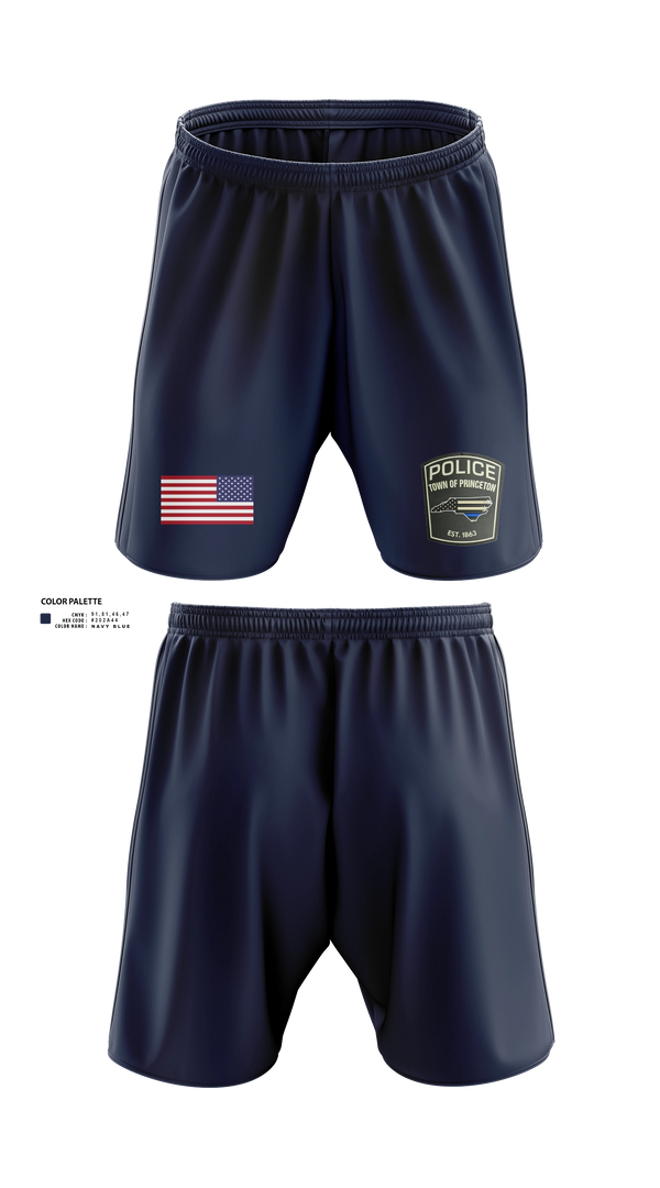 Athletic Shorts With Pockets, Princeton Police Department, Police, Teamtime, Team time, sublimation, custom sports apparel, team uniforms, spirit wear, spiritwear, sports uniforms, custom shirts, team store, custom team store, fundraiser sports, apparel fundraiser