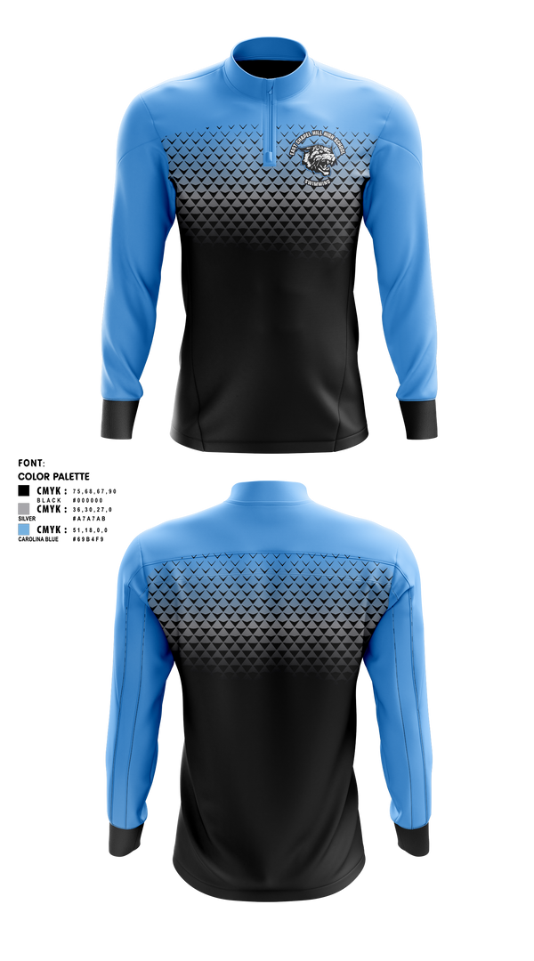 Quarter Zip Jacket, East Chapel Hill High School Swimming, Swimming, Teamtime, Team time, sublimation, custom sports apparel, team uniforms, spirit wear, spiritwear, sports uniforms, custom shirts, team store, custom team store, fundraiser sports, apparel fundraiser
