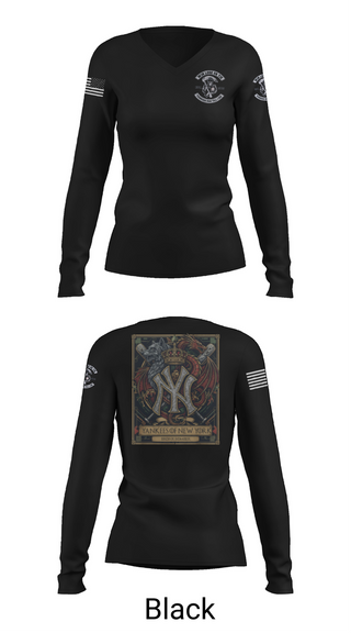 Womens Long Sleeve Vneck Shirt, New York Yankees, Baseball, Teamtime, Team time, sublimation, custom sports apparel, team uniforms, spirit wear, spiritwear, sports uniforms, custom shirts, team store, custom team store, fundraiser sports, apparel fundraiser