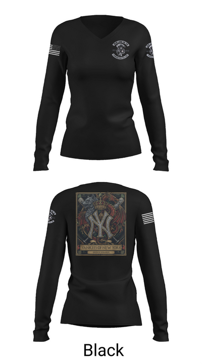 New York Yankees 78094179 Women's Long Sleeve V-neck Shirt - 35