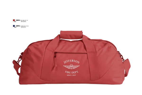 Duffle Bag, Jefferson vol Fire Dept, Fire Department, Teamtime, Team time, sublimation, custom sports apparel, team uniforms, spirit wear, spiritwear, sports uniforms, custom shirts, team store, custom team store, fundraiser sports, apparel fundraiser