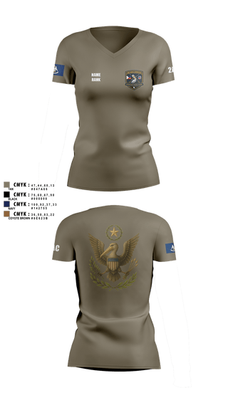 Womens Short Sleeve Vneck Shirt, 2nd Area Command (LASG), , Teamtime, Team time, sublimation, custom sports apparel, team uniforms, spirit wear, spiritwear, sports uniforms, custom shirts, team store, custom team store, fundraiser sports, apparel fundraiser
