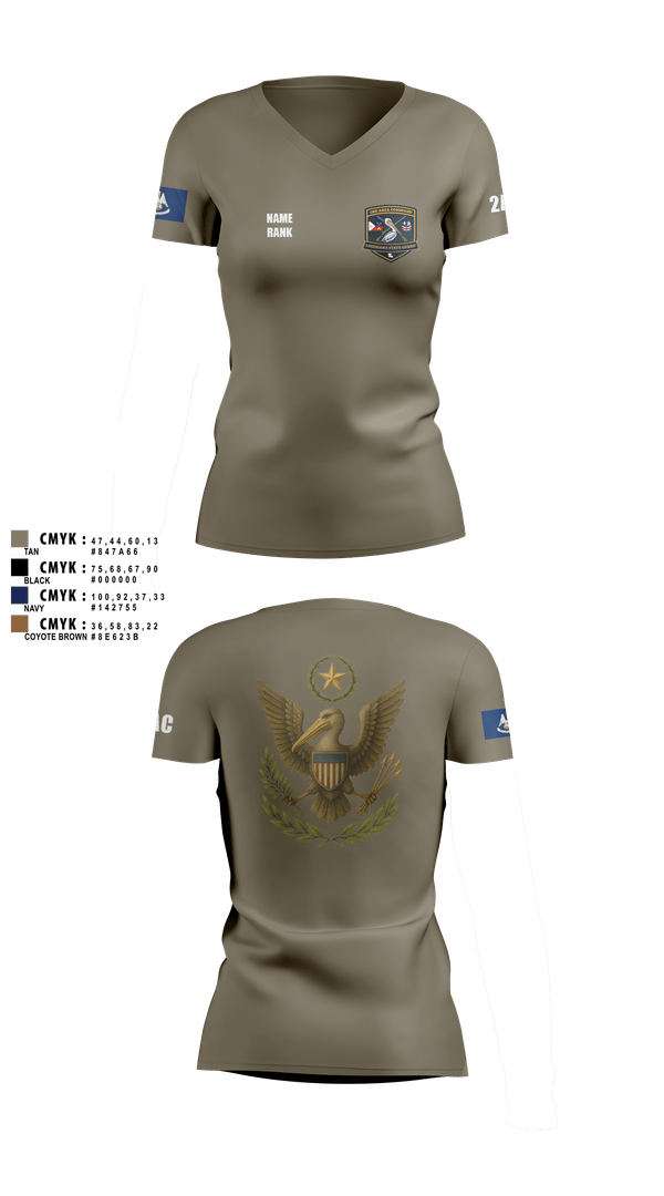 Womens Short Sleeve Vneck Shirt, 2nd Area Command (LASG), , Teamtime, Team time, sublimation, custom sports apparel, team uniforms, spirit wear, spiritwear, sports uniforms, custom shirts, team store, custom team store, fundraiser sports, apparel fundraiser