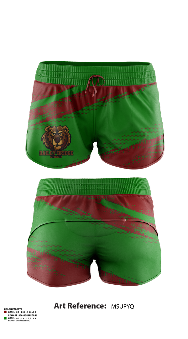 Womens Shorts, Bailey Bridge Middle School Cheer, Cheer, Teamtime, Team time, sublimation, custom sports apparel, team uniforms, spirit wear, spiritwear, sports uniforms, custom shirts, team store, custom team store, fundraiser sports, apparel fundraiser