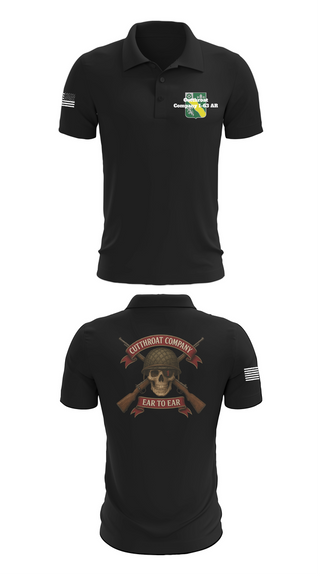 Short Sleeve Performance Polo, Cutthroat Company 1-63 AR, Army, Teamtime, Team time, sublimation, custom sports apparel, team uniforms, spirit wear, spiritwear, sports uniforms, custom shirts, team store, custom team store, fundraiser sports, apparel fundraiser