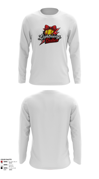 Long Sleeve Performance Shirt, Bluegrass Lightning Belles, Softball, Teamtime, Team time, sublimation, custom sports apparel, team uniforms, spirit wear, spiritwear, sports uniforms, custom shirts, team store, custom team store, fundraiser sports, apparel fundraiser