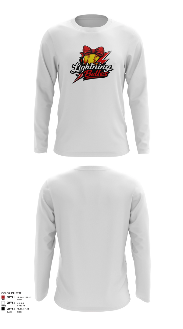 Long Sleeve Performance Shirt, Bluegrass Lightning Belles, Softball, Teamtime, Team time, sublimation, custom sports apparel, team uniforms, spirit wear, spiritwear, sports uniforms, custom shirts, team store, custom team store, fundraiser sports, apparel fundraiser