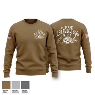 Crew Neck Sweatshirt, 1st Lurkers, Army, Teamtime, Team time, sublimation, custom sports apparel, team uniforms, spirit wear, spiritwear, sports uniforms, custom shirts, team store, custom team store, fundraiser sports, apparel fundraiser