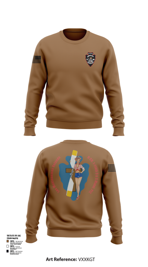 Crew Neck Sweatshirt, B Co. 1/114th S&S, , Teamtime, Team time, sublimation, custom sports apparel, team uniforms, spirit wear, spiritwear, sports uniforms, custom shirts, team store, custom team store, fundraiser sports, apparel fundraiser