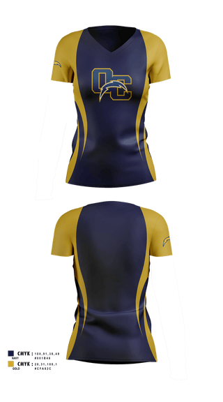 Womens Short Sleeve Vneck Shirt, Oakmont chargers, , Teamtime, Team time, sublimation, custom sports apparel, team uniforms, spirit wear, spiritwear, sports uniforms, custom shirts, team store, custom team store, fundraiser sports, apparel fundraiser