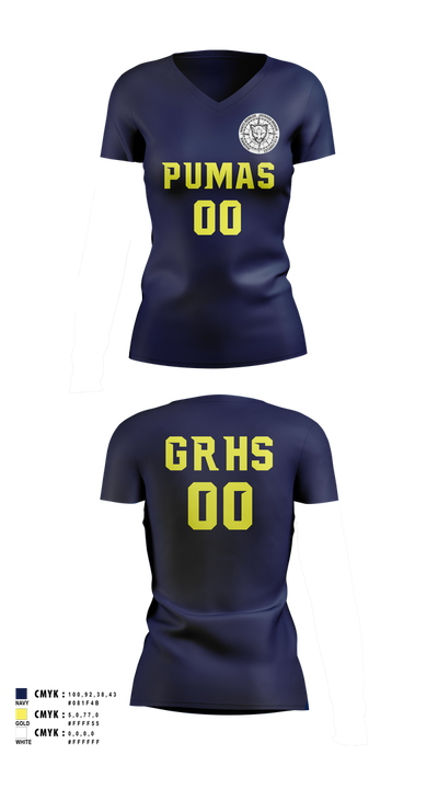 Alliance Gertz Ressler High School 10351954 Women's Short Sleeve V-neck Shirt - 2