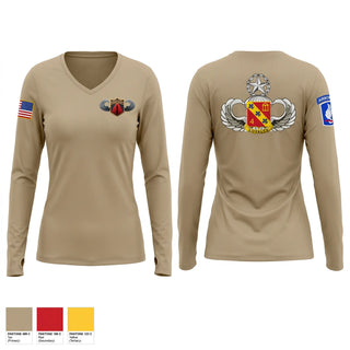 Womens Long Sleeve Vneck Shirt, 4-319 AFAR, Assassin Battery, Army, Teamtime, Team time, sublimation, custom sports apparel, team uniforms, spirit wear, spiritwear, sports uniforms, custom shirts, team store, custom team store, fundraiser sports, apparel fundraiser