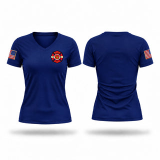Womens Short Sleeve Vneck Shirt, Pendleton County Fire Dept, Fire Department, Teamtime, Team time, sublimation, custom sports apparel, team uniforms, spirit wear, spiritwear, sports uniforms, custom shirts, team store, custom team store, fundraiser sports, apparel fundraiser