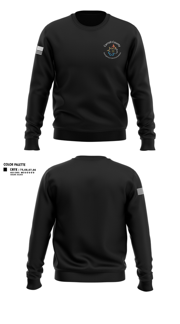 Crew Neck Sweatshirt, Carroll County Emergency Communications, Police, Teamtime, Team time, sublimation, custom sports apparel, team uniforms, spirit wear, spiritwear, sports uniforms, custom shirts, team store, custom team store, fundraiser sports, apparel fundraiser