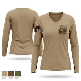 Womens Long Sleeve Vneck Shirt, 4-1FA, Army, Teamtime, Team time, sublimation, custom sports apparel, team uniforms, spirit wear, spiritwear, sports uniforms, custom shirts, team store, custom team store, fundraiser sports, apparel fundraiser