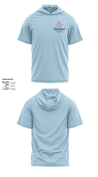Short Sleeve Performance Shirt with hood, Sebastopol Little League, Baseball, Teamtime, Team time, sublimation, custom sports apparel, team uniforms, spirit wear, spiritwear, sports uniforms, custom shirts, team store, custom team store, fundraiser sports, apparel fundraiser