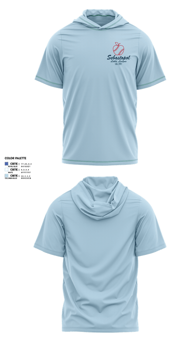 Sebastopol Little League 29313741 Short Sleeve Performance Shirt with hood - 3