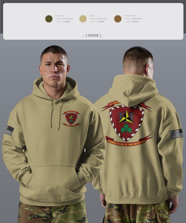 Hoodie, 3d Combat Engineer Battalion, , Teamtime, Team time, sublimation, custom sports apparel, team uniforms, spirit wear, spiritwear, sports uniforms, custom shirts, team store, custom team store, fundraiser sports, apparel fundraiser