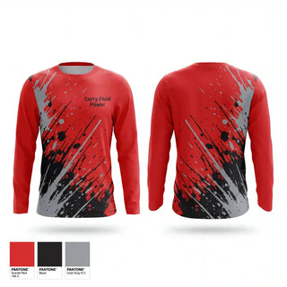 Long Sleeve Performance Shirt, Curry Fluid Power, Softball, Teamtime, Team time, sublimation, custom sports apparel, team uniforms, spirit wear, spiritwear, sports uniforms, custom shirts, team store, custom team store, fundraiser sports, apparel fundraiser