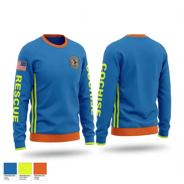 Crew Neck Sweatshirt, Cochise County Search and Rescue, EMS/EMT, Teamtime, Team time, sublimation, custom sports apparel, team uniforms, spirit wear, spiritwear, sports uniforms, custom shirts, team store, custom team store, fundraiser sports, apparel fundraiser