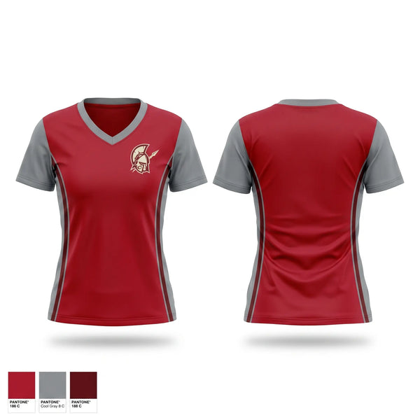 Womens Short Sleeve Vneck Shirt, Warriors, , Teamtime, Team time, sublimation, custom sports apparel, team uniforms, spirit wear, spiritwear, sports uniforms, custom shirts, team store, custom team store, fundraiser sports, apparel fundraiser