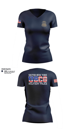 Womens Short Sleeve Vneck Shirt, Sector New York Security Forces, Coast Guard, Teamtime, Team time, sublimation, custom sports apparel, team uniforms, spirit wear, spiritwear, sports uniforms, custom shirts, team store, custom team store, fundraiser sports, apparel fundraiser