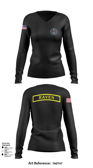 Womens Long Sleeve Vneck Shirt, Phoenix Raven Instrutor, , Teamtime, Team time, sublimation, custom sports apparel, team uniforms, spirit wear, spiritwear, sports uniforms, custom shirts, team store, custom team store, fundraiser sports, apparel fundraiser
