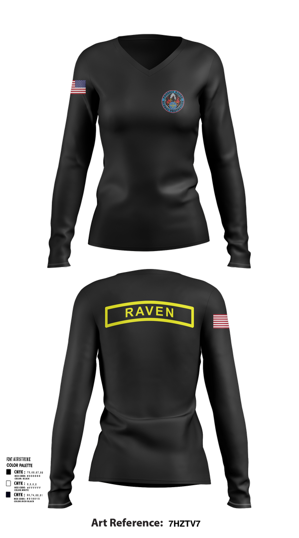 Womens Long Sleeve Vneck Shirt, Phoenix Raven Instrutor, , Teamtime, Team time, sublimation, custom sports apparel, team uniforms, spirit wear, spiritwear, sports uniforms, custom shirts, team store, custom team store, fundraiser sports, apparel fundraiser