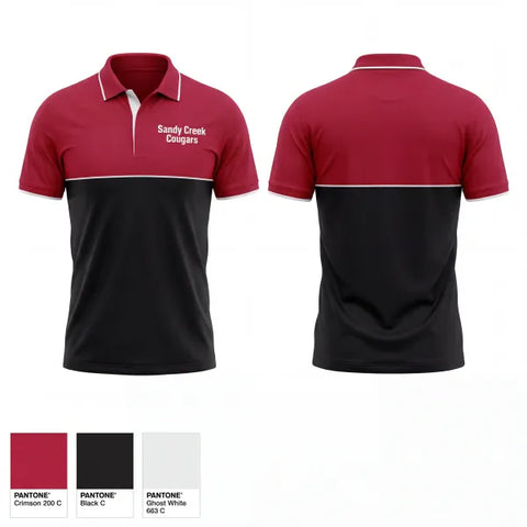 Short Sleeve Performance Polo, Sandy Creek Cougars, Softball, Teamtime, Team time, sublimation, custom sports apparel, team uniforms, spirit wear, spiritwear, sports uniforms, custom shirts, team store, custom team store, fundraiser sports, apparel fundraiser