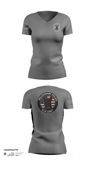 Womens Short Sleeve Vneck Shirt, Willoughby Police K9 Unit, Police, Teamtime, Team time, sublimation, custom sports apparel, team uniforms, spirit wear, spiritwear, sports uniforms, custom shirts, team store, custom team store, fundraiser sports, apparel fundraiser