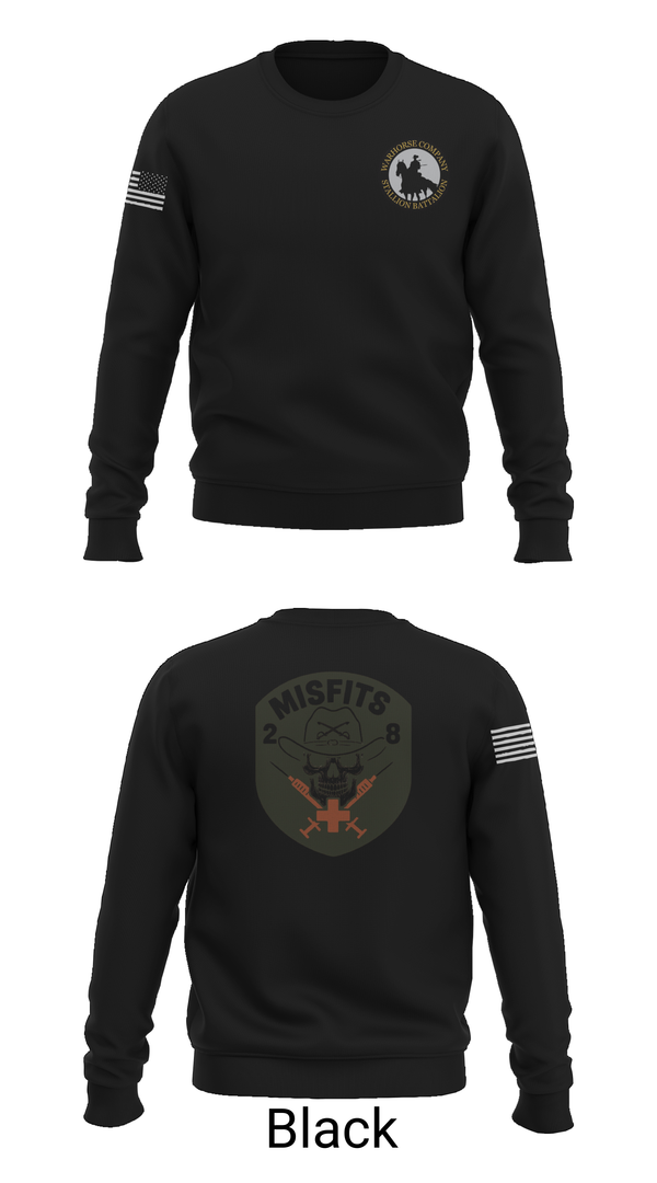 Crew Neck Sweatshirt, 2-8 Cav, HHC, Medic Platoon, , Teamtime, Team time, sublimation, custom sports apparel, team uniforms, spirit wear, spiritwear, sports uniforms, custom shirts, team store, custom team store, fundraiser sports, apparel fundraiser